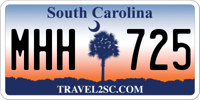 SC license plate MHH725