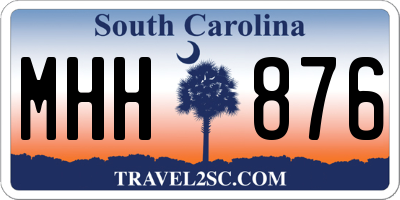 SC license plate MHH876