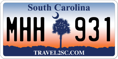 SC license plate MHH931