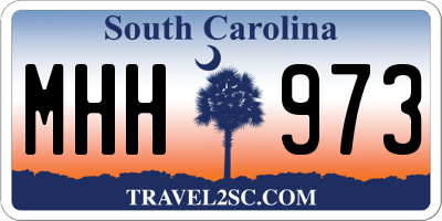 SC license plate MHH973