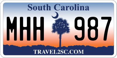SC license plate MHH987