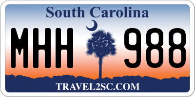 SC license plate MHH988