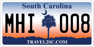 SC license plate MHI008