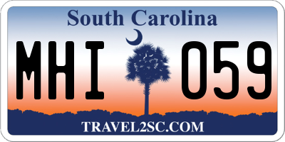 SC license plate MHI059