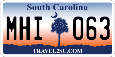 SC license plate MHI063
