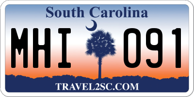 SC license plate MHI091