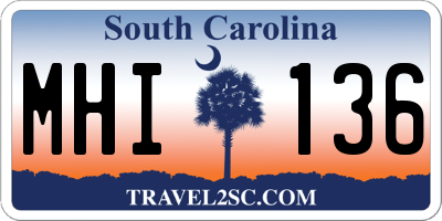 SC license plate MHI136