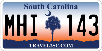 SC license plate MHI143