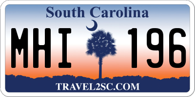 SC license plate MHI196