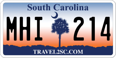 SC license plate MHI214