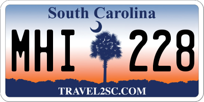SC license plate MHI228