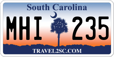 SC license plate MHI235