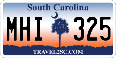 SC license plate MHI325
