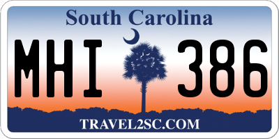 SC license plate MHI386