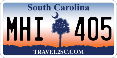 SC license plate MHI405