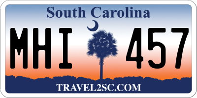 SC license plate MHI457