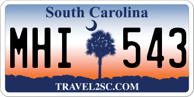 SC license plate MHI543