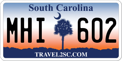 SC license plate MHI602
