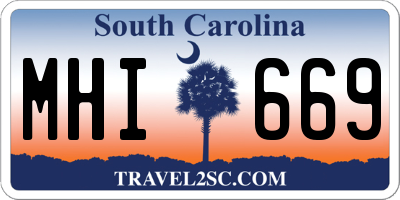 SC license plate MHI669