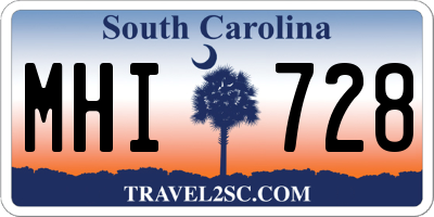 SC license plate MHI728