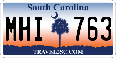 SC license plate MHI763