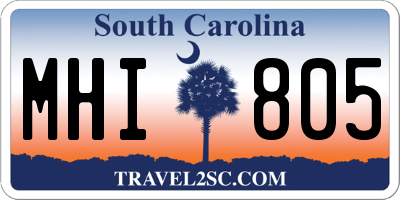 SC license plate MHI805