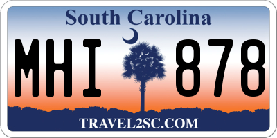 SC license plate MHI878