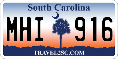 SC license plate MHI916
