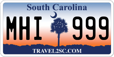 SC license plate MHI999