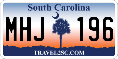 SC license plate MHJ196