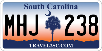 SC license plate MHJ238
