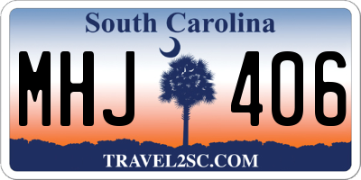 SC license plate MHJ406