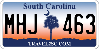 SC license plate MHJ463