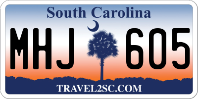 SC license plate MHJ605