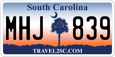 SC license plate MHJ839