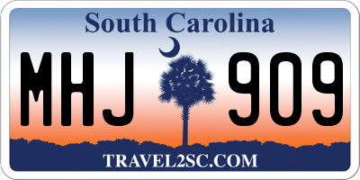 SC license plate MHJ909