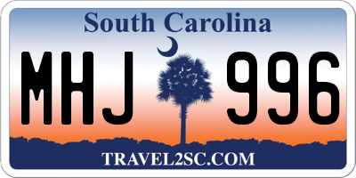 SC license plate MHJ996