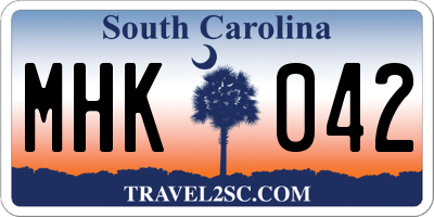 SC license plate MHK042
