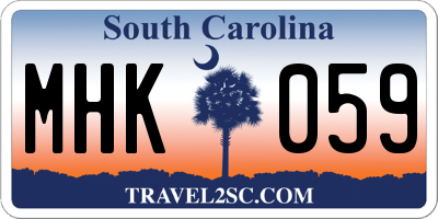 SC license plate MHK059