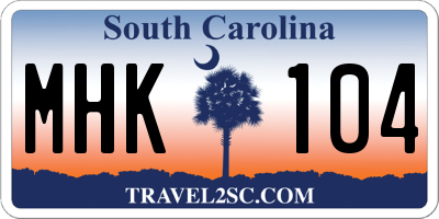 SC license plate MHK104