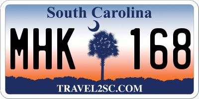 SC license plate MHK168