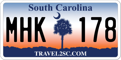 SC license plate MHK178