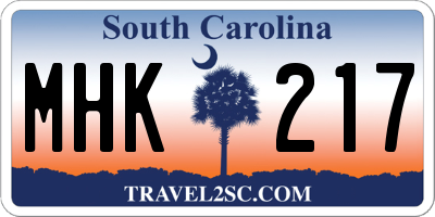 SC license plate MHK217