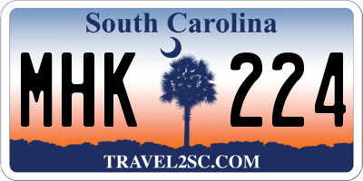 SC license plate MHK224