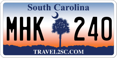 SC license plate MHK240