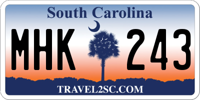 SC license plate MHK243