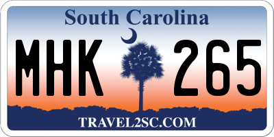 SC license plate MHK265