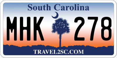 SC license plate MHK278
