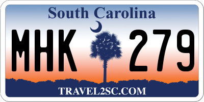 SC license plate MHK279