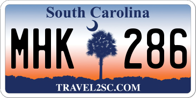 SC license plate MHK286